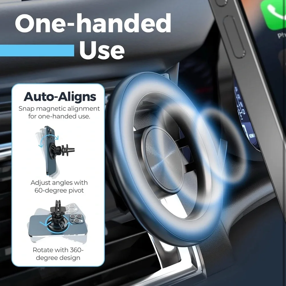Power Theory Magnetic Phone Holder for Car~MagSafe Compatible
